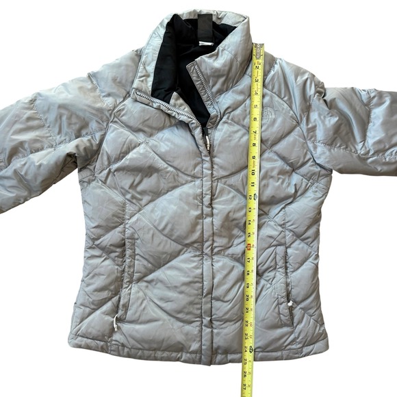 The North Face Womens Down Puffer Jacket 550 Fill Silver Coat Medium - Picture 7 of 10